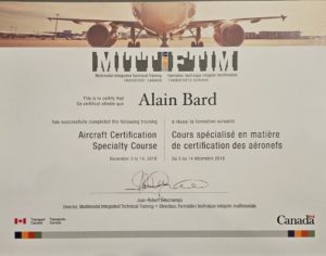 TC Aircraft Certification Certificate